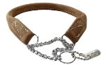 Nubuk Lederhalsband, rund, mit Kette
