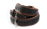 Klassisches Lederhalsband, schwarz/braun Klassisches Lederhalsband, schwarz/braun