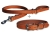IQO Lederhalsband + Leine Set, cognac/tabac