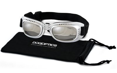 Sunglasses Dogoptics Hundebrille Biker Silver frame/Mirror lens