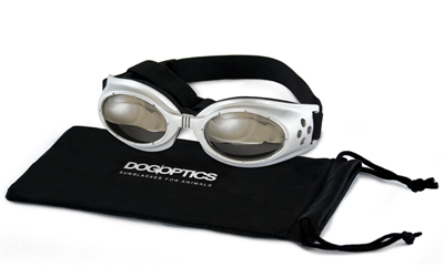 Sunglasses Dogoptics Hundebrille Ibiza Silver frame/Mirror lens
