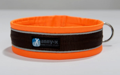 annyX Steckhalsband Protect, leuchtorange/braun