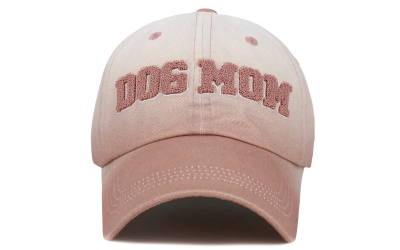 Baseballcap Dog Mom, lachs weiss
