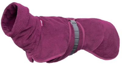 Bath Pomppa Hundebademantel, plum
