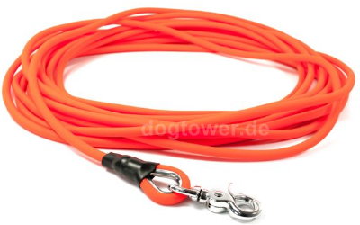 Mystique Biothane Schleppleine Scherenkarabiner, rund, neonorange