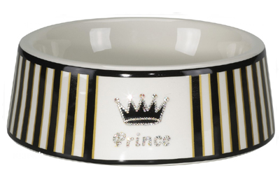 Chacco Keramik Hundenapf Prince Crown mit Swarovski Kristallen