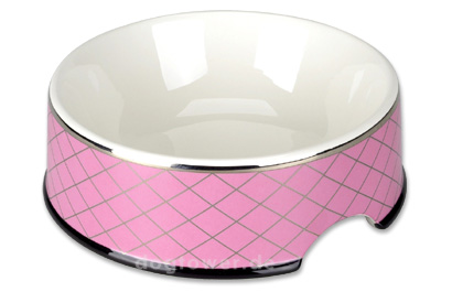 Chacco Keramik Napf Karo, pink/weiss