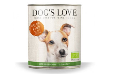 DOGS LOVE Nassfutter BIO-Rind mit BIO-Naturreis, BIO-Apfel & BIO-Zucchini