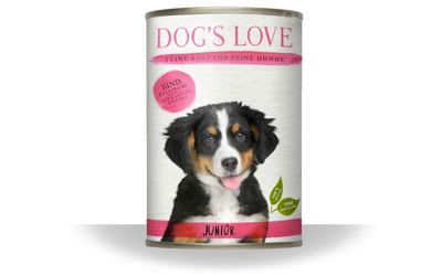 DOGS LOVE Nassfutter JUNIOR Rind mit Karotte & Salbei