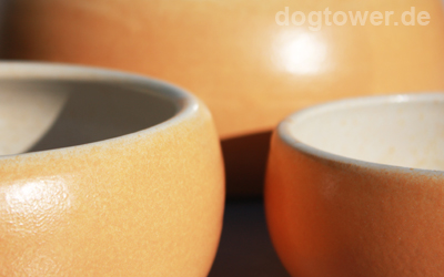 dogtower Keramik Hundenapf Matti, orange gesprenkelt