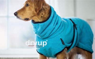 DRYUP Cape Hundebademantel, Cyan (Limited Edition)