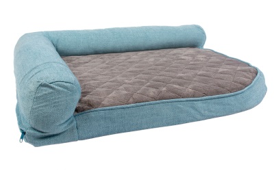 duvo+ Foam Bett Tweed Sky blau/schwarz