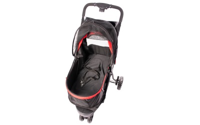 duvoplus Pet Buggy 3-Rad schwarz/rot