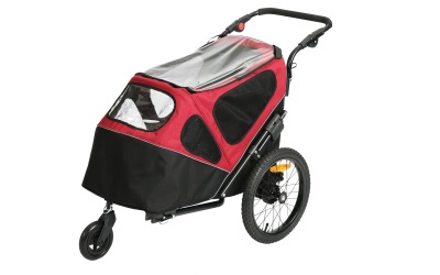 duvoplus Pet Trailer 2-in-1 schwarz/rot