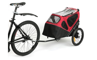 duvoplus Pet Trailer 2-in-1 schwarz/rot