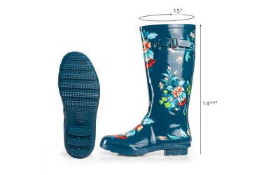 Eastern Off Price Norty Regenstiefel für Damen Blue Floral