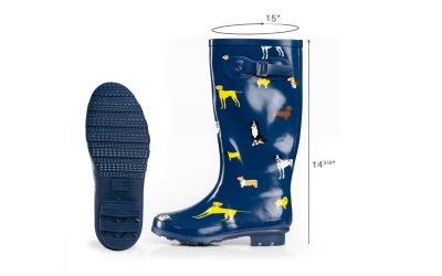 Eastern Off Price Norty Regenstiefel für Damen Look At Me Dog Blue