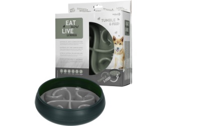 Eat Slow Live Longer Tumble Feeder Antischlingnapf für Hunde, grau