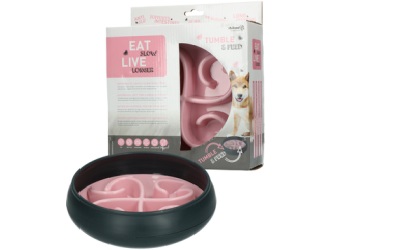 Eat Slow Live Longer Tumble Feeder Antischlingnapf für Hunde, rosa