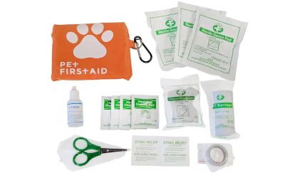 Erste-Hilfe-Set für Hunde, mit Karabiner, 19-teilig