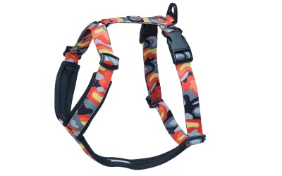 Finnero Camocolor Adjustable Y-Harness For Dogs Orange