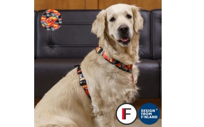 Finnero Camocolor Adjustable Y-Harness For Dogs Orange