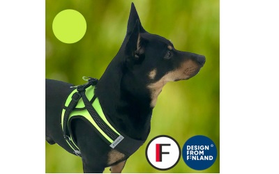 Finnero Hali Dog Vest Harness Black and Yellow