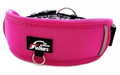 Finnero OCEAN SPORT Fastex Halsband mit breiter Neoprenauflage fuchsia