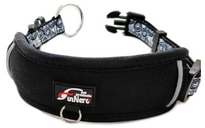 Finnero OCEAN SPORT Fastex Halsband mit breiter Neoprenauflage schwarz