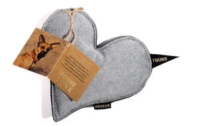 Found My Animal Denim Heart Toy Hundespielzeug