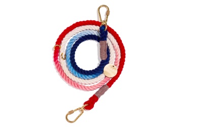 Found My Animal Red White & Blue Ombre Cotton Rope Dog Leash Adjustable