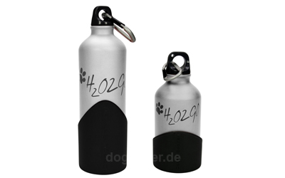 H2O2GO Wasser-Hundeflasche, silber