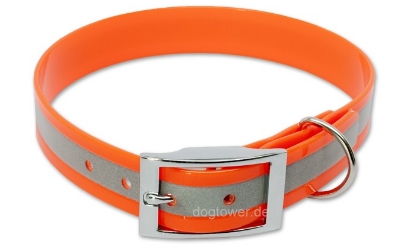 Halsband Biothane Deluxe Reflektor-Orange