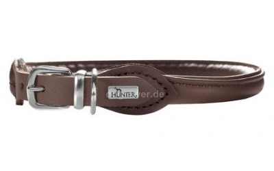 Hunter Leder Rundhalsband Round & Soft Elk nickel, mokka