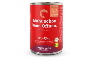 Herrmanns Dog Adult Bio Rind, Karotten, Amaranth & Sellerie