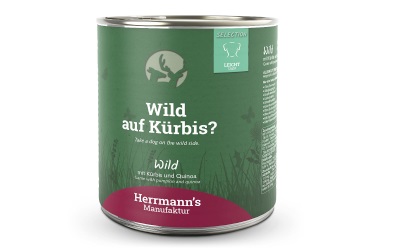 Herrmanns Dog Light Wild, Kürbis, Quinoa, Früchte & Eierschalenpulver