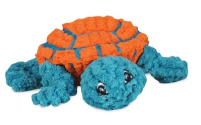 Hugglehounds Ruff-Tex Dude Turtle, orange/teal