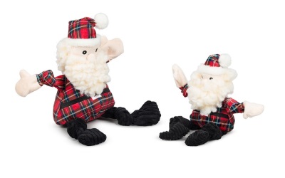 HuggleHounds Santa Knottie Tartan Plaid