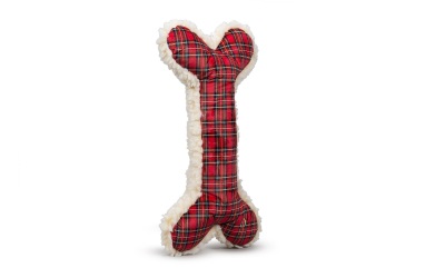 HuggleHounds Tartan & Natural Hugglefleece Bone