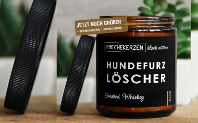 hundefurz löscher! Handgemachte Durftkerze