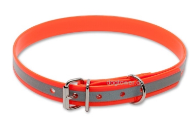 Hundehalsband Biothane in 19mm, relflex- orange
