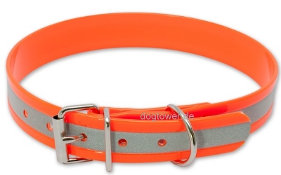 Biothane Hundehalsband Reflektor Orange
