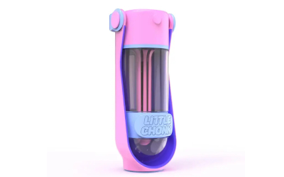 Little Chonk Hundetrinkflasche aus Ecozen + Silikon, zuckerwatte (pink/lila)