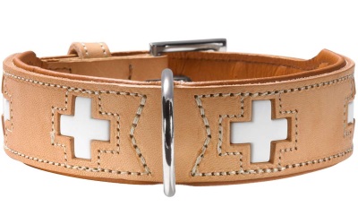 Hunter Hundehalsband Swiss, natur/beige