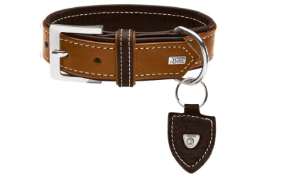 Hunter Hundehalsband Tara, cognac/dunkelbraun