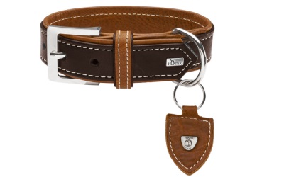 Hunter Hundehalsband Tara, dunkelbraun/cognac