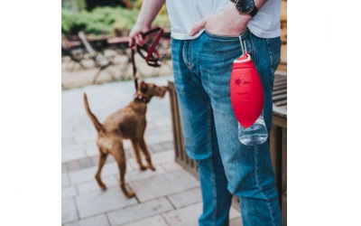 Hunter Outdoor Trinkflasche mit Silikonnapf List, rot