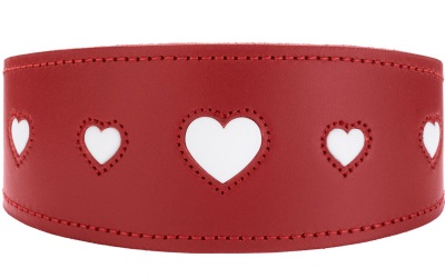 Hunter Windhundhalsband Love rot/schwarz