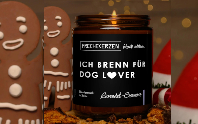 ich brenn für dog lover Handgemachte Durftkerze