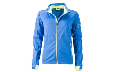 James & Nicholson Damen Softshell Sportjacke, bright-blue/bright-yellow